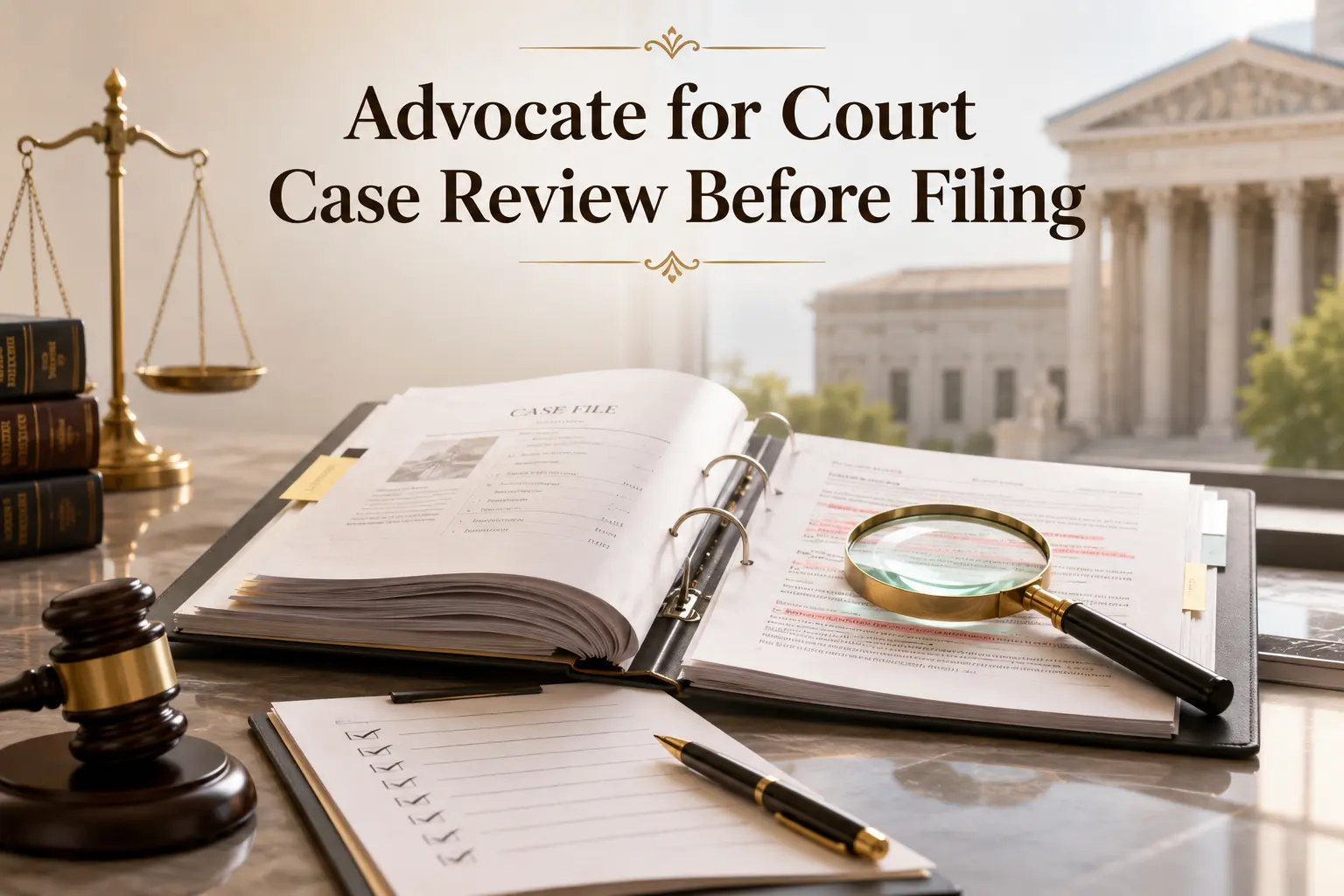 Advocate for Court Case Review Before Filing