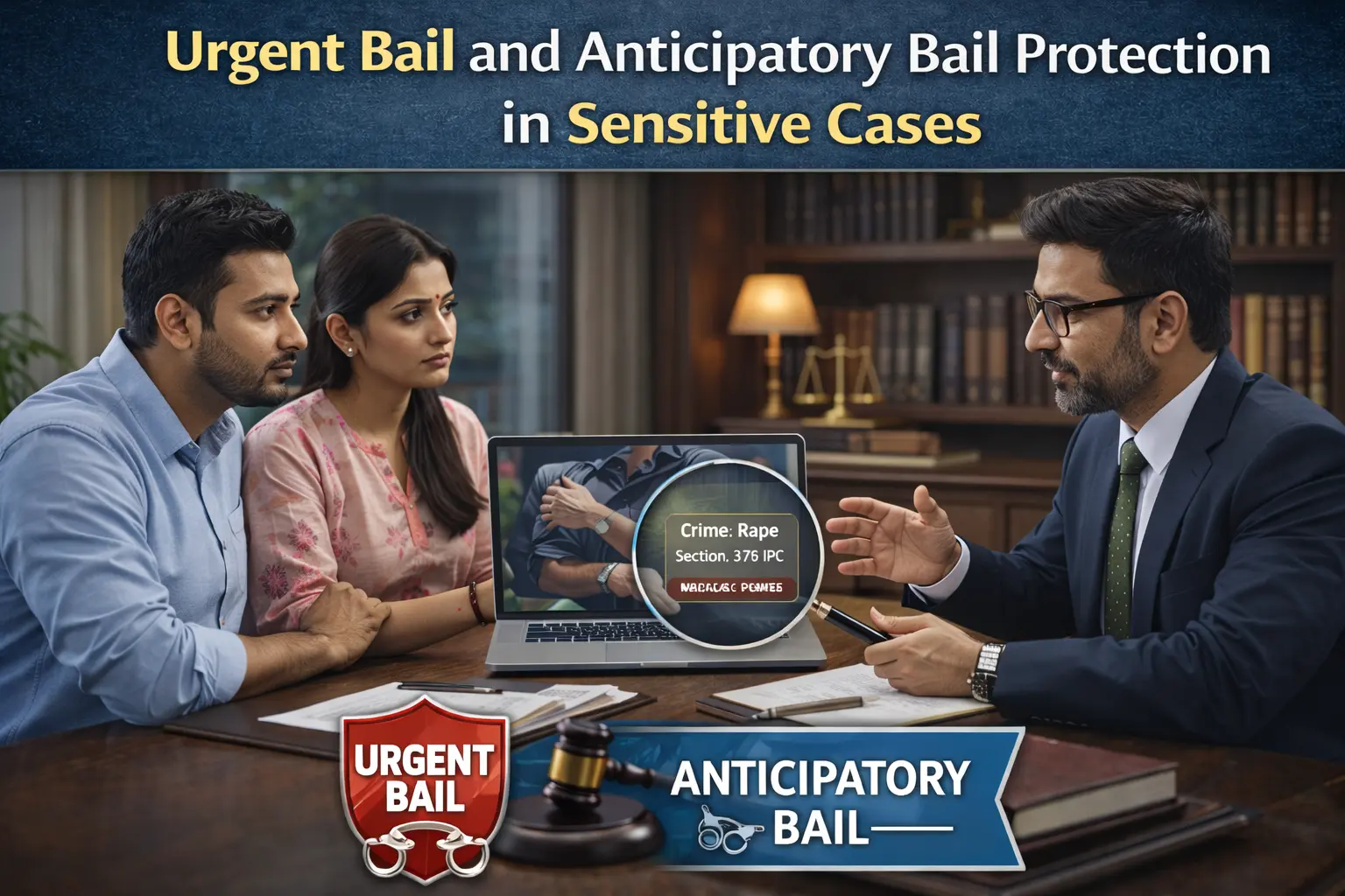 Bail and anticipatory bail protection are needed right away in sensitive cases.