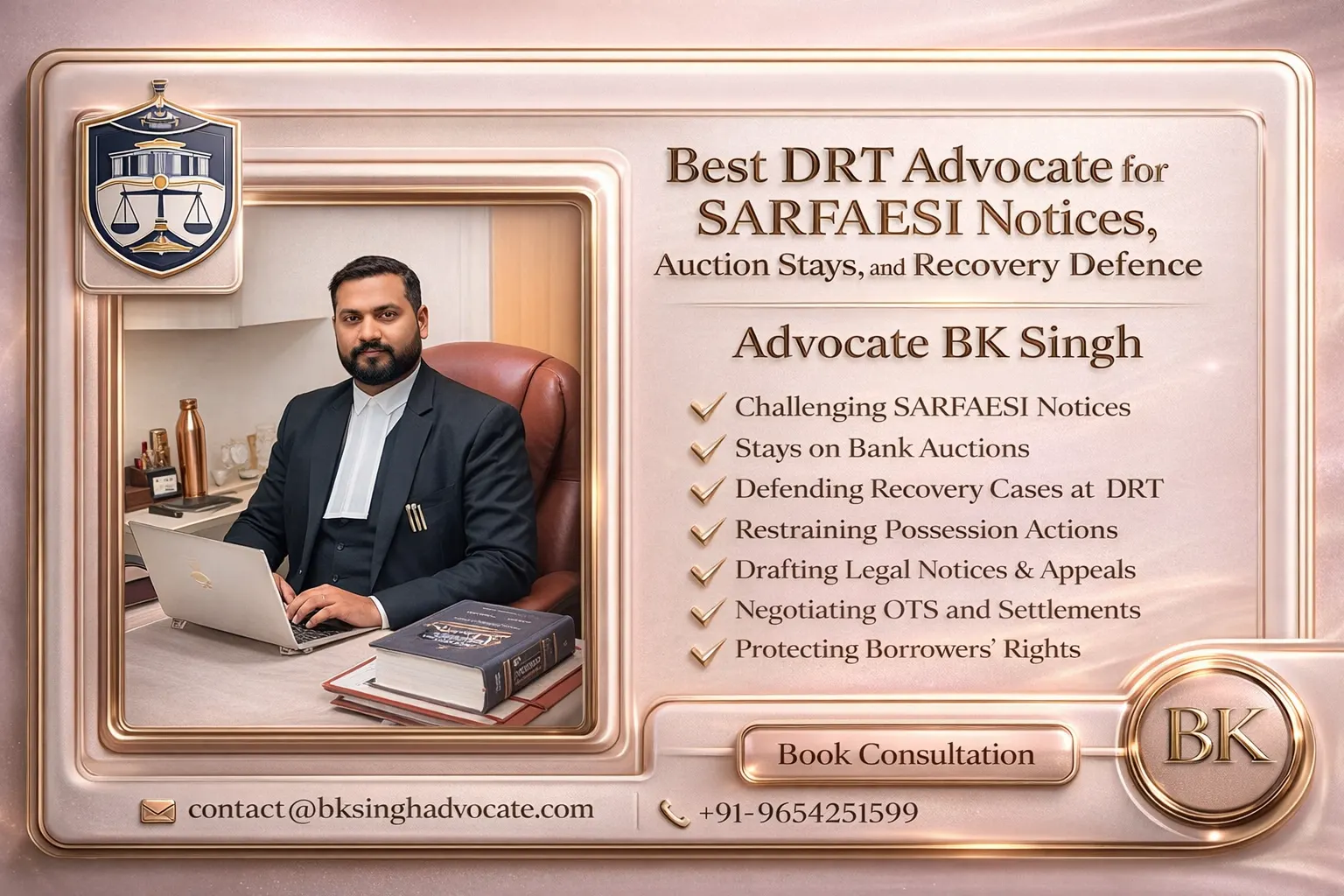Best DRT Advocate for SARFAESI Notice, Auction Stay, and Recovery Defence in India