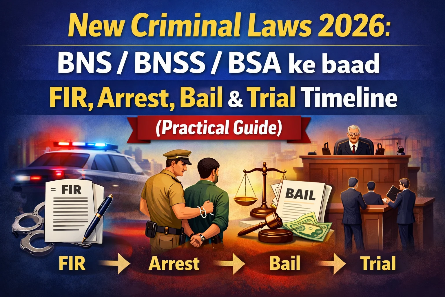 New Criminal Laws 2026: A Practical Guide to FIR, Arrest, Bail, and the Timeline for BNS/BNSS/BSA